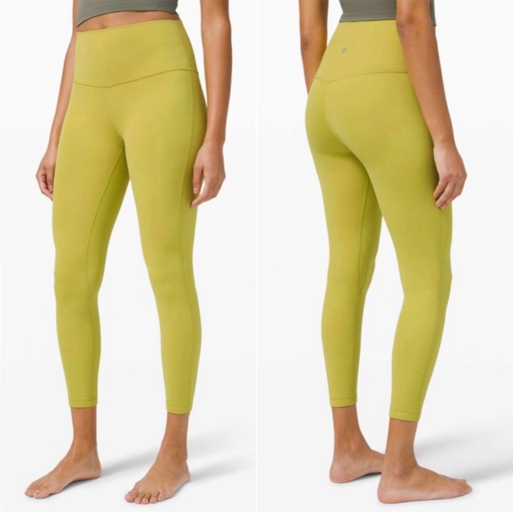 Lululemon Align High Rise Pants 25” in Yellow Pear SZ 12 NWT